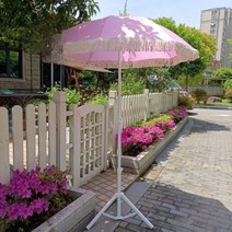 감성파라솔 핑크파라솔 해변파라솔 제주파라솔 테슬파라솔 피크닉파라솔, 핑크태슬+프레임+워터백