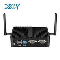 XCY 팬리스 미니 PC 인텔 셀러론 J4125 쿼드 코어 듀얼 NIC 기가비트 LAN 2x RS-232 직렬 포트 6x USB WiFi 4G 임베디드 IPC, 8G RAM 256G SSD WiFi, intel Celeron 3205U
