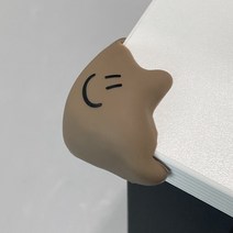 푸딩 코너 보호대 1P 모서리 귀여운 캐릭터 충돌 충격 보호 방지 용품 가구 책상 테이블 안전 쿠션 어린이, 브라운