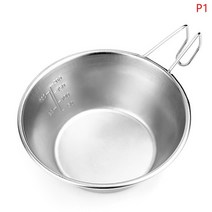 스테인레스 스틸 캠핑 시에라 컵 컵 그릇 야외 하이킹 배낭 피크닉 접이식 핸들, p1