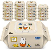 슈퍼대디 미피 소프트 유아물티슈 캡형, 20팩, 100매