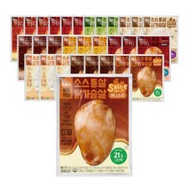 1am 똑똑식단 소스통살 닭가슴살 10종 혼합, 100g x 30팩