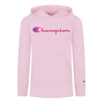 챔피온 Heritage Girls 긴소매 후드 티셔츠 큰 어린이 옷 블랙 섀도우 스크립트