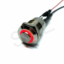 LANBOO 12파이 락 푸쉬락 3색 LED스위치 돌출형노브 방수 메탈스위치 IP65 LED 5~24V 배선포함X, 1색