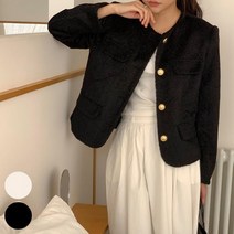 클래식 트위드 금장 자켓 212K693S 빅사이즈 여성의류