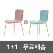 [1+1 무료배송] 쇼콜라 골드 벨벳 체어 인테리어 식탁 카페 의자, 쇼콜라_민트1+그레이1
