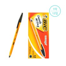 [BIC] 오렌지 유성펜 0.7mm (1타/12입), 옵션:[3044941]흑색, 단품