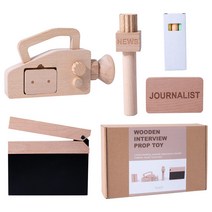 기사 감독 영화 촬영 역할 원목 카메라 마이크 놀이 치료 교구, 작은 기자 소품