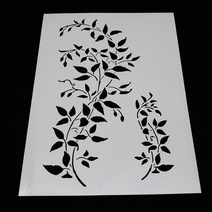 스텐실도안 1pc 투각 포도 나무 그림 템플릿 diy 스크랩북 일기 색칠 엠보싱 1세트, 네이비 블루