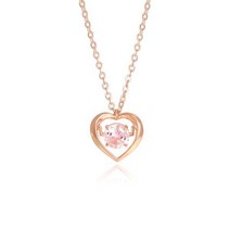 OST [OST] [심장박동] 시뮬렛다이아 핑크 하트스윙 실버 목걸이 OTN220901DPP_천패키지