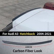 스포일러리어 스포일러 에어 댐 트렁크 립 액세서리 아우디 A3 S3 2004-2021 8PA 8VA 8VS 8V7 2010 2012 2, 03 Carbon Black 100CM
