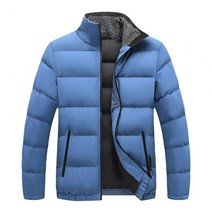 방한작업복 패딩 그레이트 지퍼 남성 자켓 겨울 자켓 목 보호 자켓 데일리웨어로 매우, 2XL, 하늘색