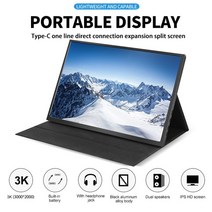 휴대용 모니터 듀얼 서브 13 인치 휴대용 스크린 3000x20000 3K hdmi-type-c 인터페이스 호환 IPS 게임 모, 01 13 inch 3000x2000_02 JP 플러그