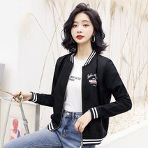 MOSAIRATION쇼트 코트 여성 봄 패션 자수 루즈핏 캐주얼 상의 와일드 슬림 여사 야구복