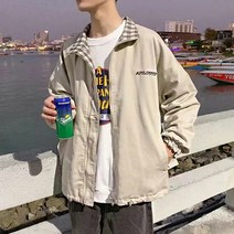 자켓 남자 봄 가을 환절기 양면 리버시블 체크 잠바