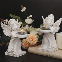 천사 빈티지 촛대 인테리어 장식 엔틱 촛대, 아기천사 D