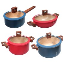 나리히라 레드앤블루 인덕션 냄비 16cm - 28cm 편수 양수 전골 인덕션용 예쁜냄비, 블루, 편수18cm