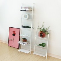 머츠샵 철제 인테리어 사다리 수납 선반 북타워 3단 6단 화이트 실버, 화이트 3단