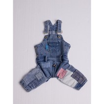 애견옷 이탈리안 그레이하운드 옷 멜빵바지 아이쥐 휘핏 베들링턴, 데님 패치워크