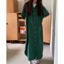 제이애니 오버핏 롱 셔츠원피스 반소매