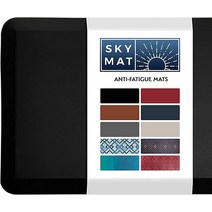 Sky Solutions 피로 방지 매트 - 1.9cm(3/4인치) 쿠션 주방 러그 및 스탠딩 데스크 차고 미끄럼 방지 방수 얼룩 (50.8 x 81.3cm(20 32인치) 블, Black, 20