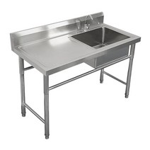 업소용싱크대 개수대 세척 작업대 업소용작업대 주방, 100x50x80 (배수 왼쪽)