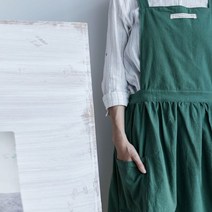 북유럽 품질 홈 주방 카페 웨이스트 캔버스 조끼 앞치마 민소매 앞치마 방오 실용적 심플, 6