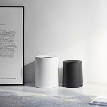 모노 심플 원형 휴지통, 8L, 화이트