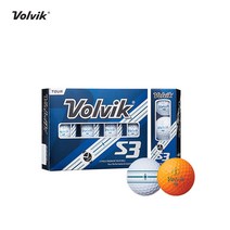 볼빅 정품 TOUR S3 V-FOCUS 3피스 12알 골프볼 골프공, 화이트