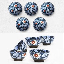 [쿠커스 판다] 도자기 동백 밥공기 합식기 5P 세트 / 로얄에식스 밥그릇 밥공기 접시 그릇