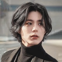 남성가발 남자 부분 통 장발 가발 단발 패션 트렌드 속 앞머리 없는 스트레이트 볼륨 내추럴 남성 데일리 풀오버, 02 라이트 브라운+헤어넷
