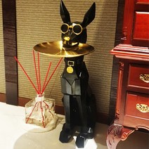 월넛패밀리 도베르만 프리미엄 대형 사이드 테이블, 블랙