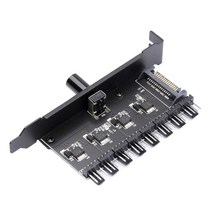 12V 3Pin 냉각 팬 허브 속도 컨트롤러 노브 8 포트 SATA 컴퓨터 섀시 쿨러 레귤레이터 PC 케이스 어댑터 부, 02 1 to 8