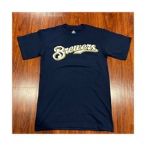 마제스틱 남성 밀워키 브루어스 네이비 저지 셔츠 스몰 S 야구 MLB