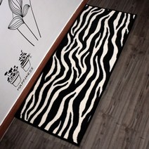 [천삼백케이] [엘키] 극세사 지브라 주방매트 발매트, 주방매트-지브라 그레이베이지 [110x45]