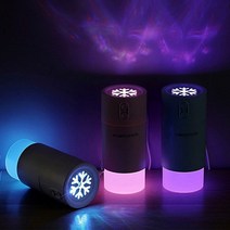 집안 건조한방 사무실 차안 습도올리기 겨울 소리안나는 USB 미니무드등 눈꽃가습기, 핑크