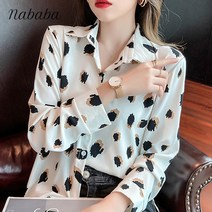 나바바 NB589 그레이스 실크 패턴 블라우스