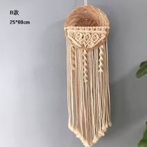 해외출고상품 마크라메 드림캐쳐 가랜드 인테리어 소품북유럽 위빙 바구니 텐더 벽걸이 화분 곤돌라 줄 꽃바구니 방 배경-58050, 옵션02