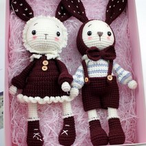 코바늘 인형 뜨기 토끼 도안 뜨개질 커플 diy 키트 겨울 집에서 하는 취미 집순이, S개