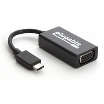 Plugable USB C to VGA 어댑터 2018 아이패드 프로 맥북 에어 서피스 북 2 썬더볼트 3 등과 호환 (최대 1920x1200 @ 60Hz의 결과 지원)