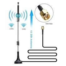 공유기 안테나12dbi 와이파이 안테나 2.4G/5.8G 듀얼 밴드 폴 SMA Male/RP Male 라우터 카메라 신호 부스, 01 SMA Male