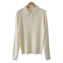 제니트 여성용 데일리룩 베이직 반오픈 긴팔 마유골지 칼라넥 니트 n1925