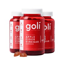Goli Nutrition Apple Cider Vinegar Gummy Vitamins 골리 뉴트리션 애플 사이다 식초 젤리 비타민 60정 3병