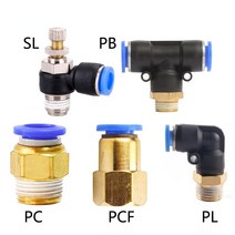 공압 에어 커넥터 피팅 PC PCF/PL/PLF 4mm 6mm 8mm 스레드 1/8 1/4 3/8 1/2 호스 파이프 퀵, [03] 4-m5, [04] SL