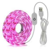 조립식비닐하우스 식물에 대 한 usb phytolamps 5 v led 성장 빛 스트립 2835 칩 05m 1m 2m 수경 온실 묘목 성장을위한 phyto 테이프를 주도, Touch Switch+2M+Waterproof