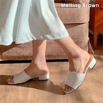 로즈블로썸 멜팅브라운 여성 데일리 로우힐 토오픈 뮬슬리퍼 9color (8249159)