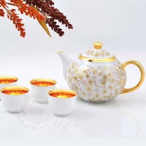 H.jin 골드세라믹 뉴플라워 주전자세트