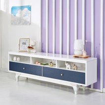 늘품목 UV도장 1500-2단 높은거실장 TV다이 티비장 거실수납장, 네이비