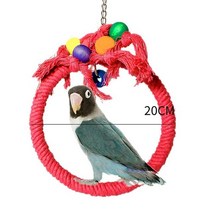 1PC Natural Wooden Parrots Swing Toy Birds Colorful Beads Supplies Bells Perch Hanging Cage for Pets, 12 S13 NO Bird