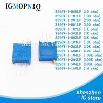 가변 저항10PCS 3296W 전위차계 정밀 조정 가능 저항 멀티 턴 103 503 100R 1K 2K 5K 트리머, 12 500 옴